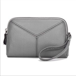 Gray clutch wristlet